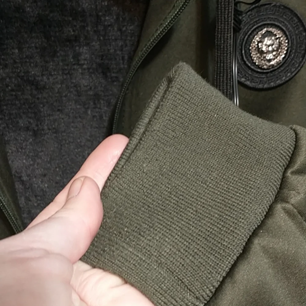 Men's Army green warm coat - Picture 4 of 5